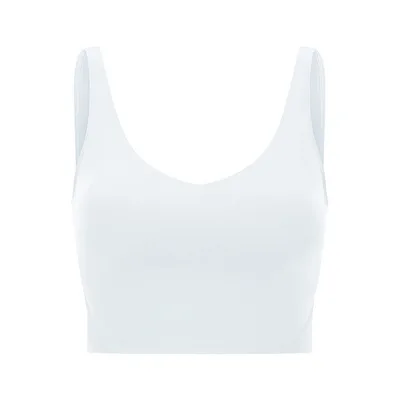 Lulu Fitness Tank Top Women Sports Support Sexy Tight Gym Yoga Vest Buttery Soft Weightless With Removable Chest Pad Custom Logo White