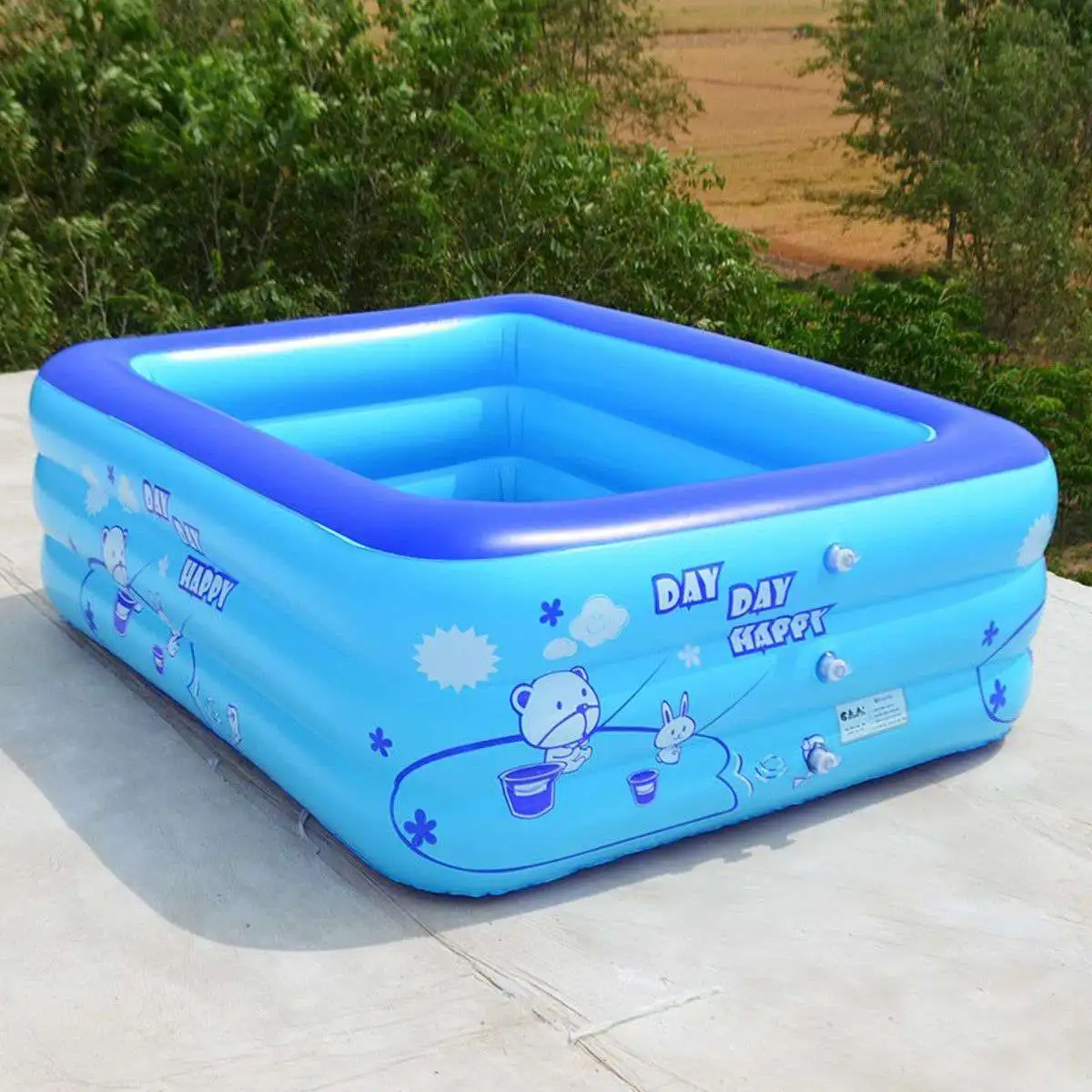 120cm 2/3layers Inflatable Square Swimming Pool Children Inflatable Pool Bathing Tub Baby Kid Home Outdoor Large Swimming