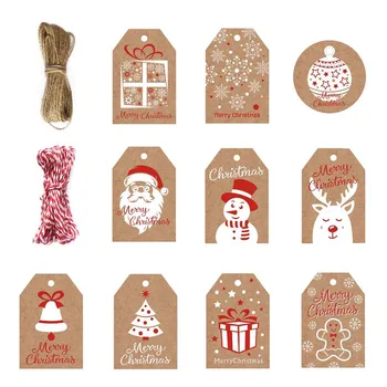 

Party Paper Hang Labels DIY Arts Holiday Gift Package Merchandise Name Card Portable Christmas Tag Present Wrap Garment