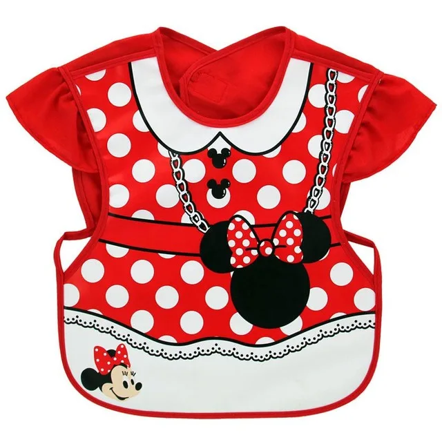 Disney милые детские регулируемые Слюнявчики EVA водонепроницаемые без рукавов Ланч Кормление нагрудники детские мультфильм Кормление ткань дети фартук - Цвет: Color2