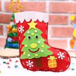 Рождественский чулок, набор ручной работы, 10 шт, носки с героями мультфильмов, Подарочная сумка, детская игрушка, Санта Клаус, нетканый