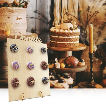 

Donut Doughnut Acrylic Stand Wooden Donut Wall Display Board for Birthday Wedding Event Party Table Decor Donut Party Supplies #