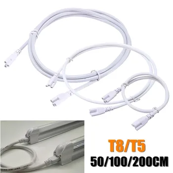 

50/100/200cm T5/T8 Power Cord Cable Both Side Tube Connector 3 Pin Sockets wire Two end Fit most laptopsGame playersCameras