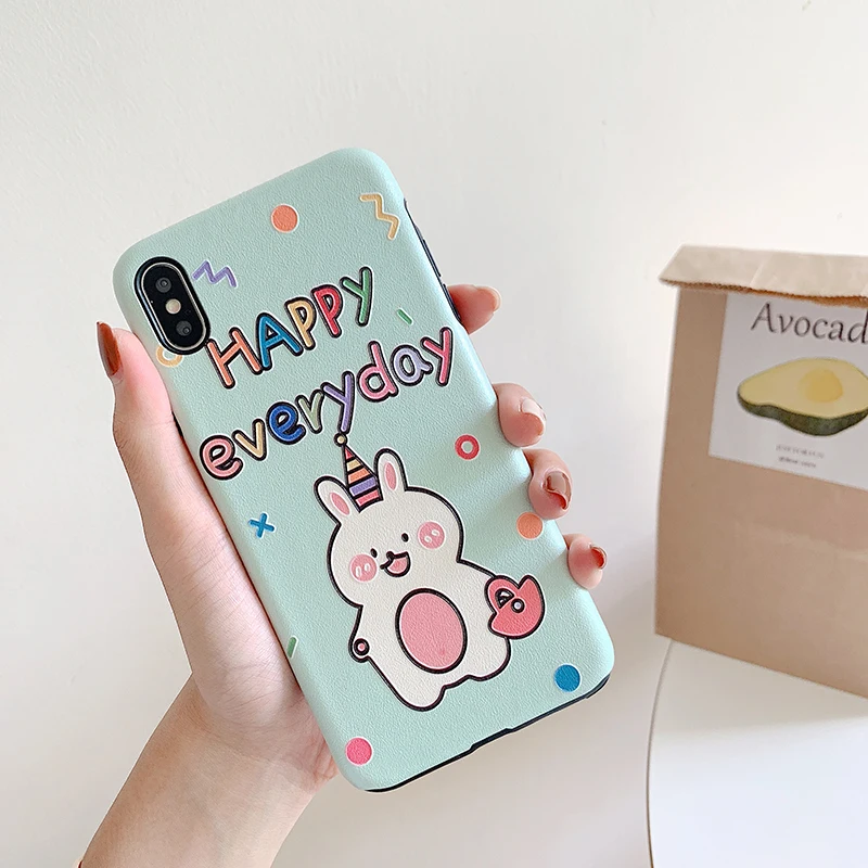 Рельефные шелковые текстурные чехлы для huawei P20 P30 Lite Mate20 Pro Счастливый Кролик Мягкий чехол для Honor 10 8X V20 20Pro Nova 3 4 5 5i