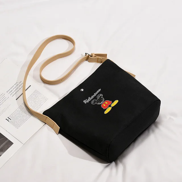 Disney Mickey Canvas Bucket Bag Ladies New hand Bag Large Capacity Shoulder Bag cartoon Mickey mouse handbags