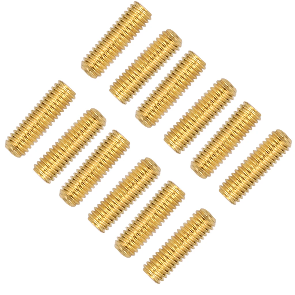 Pack of 12 Iron Bridge Tailpiece Saddle Height Adjustment Screws for Electric Guitar Parts, Golden