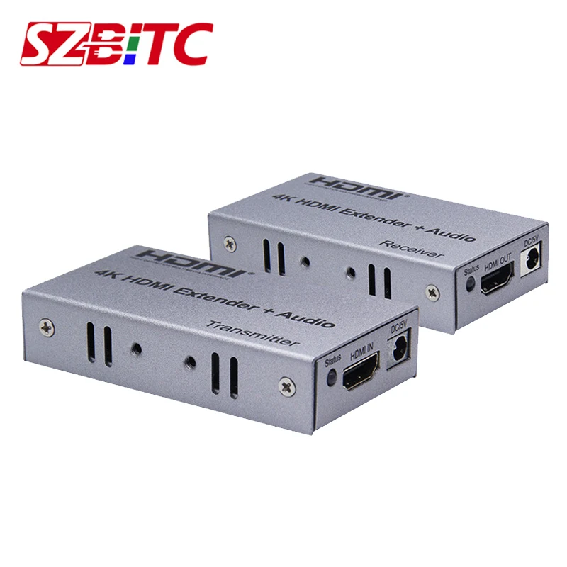 SZBITC 4K 100 м HDMI удлинитель аудио выход Цифровой Hdmi сигнал ИК управление Cat5e/6 разъем
