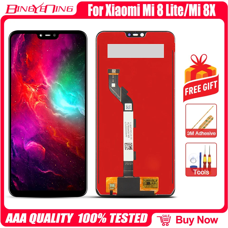 For Xiaomi Mi 8 lite LCD Display + Frame Touch Screen Panel 8X Digitizer Replacement Repair Spare Parts | Мобильные телефоны и