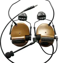 COMTAC III Helmet Tactical headphones,Noise reduction pickup headphones ?Side Rail Airsoft Earmuffs and Microphone for Hunting