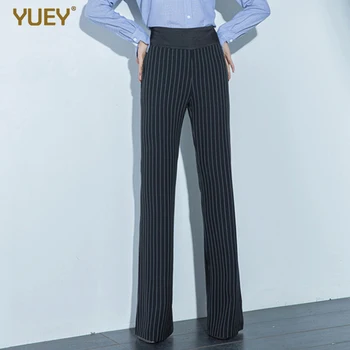 

YUEY 2020 High Waist Large Size Women Pendant Wide Leg Pants Hot Selling Spring Summer New Black Striped High-End Women's Pants
