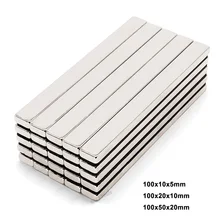 1pcs 100mm x 10/20/50mm Rectangle Neodymium Magnets Rare Earth Magnet Block Strong Craft Magnets Permanent Magnet N35