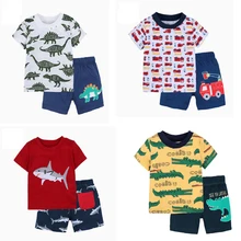 Camiseta estampada de manga corta + Pantalones cortos para bebé, conjunto de ropa de verano para niño pequeño, traje para niña recién nacida de 6 a 36M, 2021