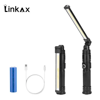 

COB LED Magnetic Work Lamp USB Rechargeable LED Flashlight Lamp Torch With Rechargeable 18650 Battery for Camping Outdoor