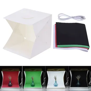 

40cm Folding Lightbox Photography Photo Studio Softbox Panel LED Light Soft Box Photo Background Kit Light box for DSLR Camera