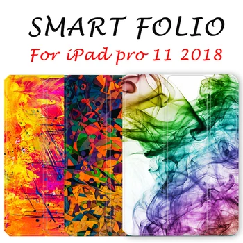 

colorful Oil paint Folio Case for iPad Pro 11 Inch 2018 Strong Magnetic Slim Smart Cover for iPad Pro 11 2018 Release (3rd Gen)