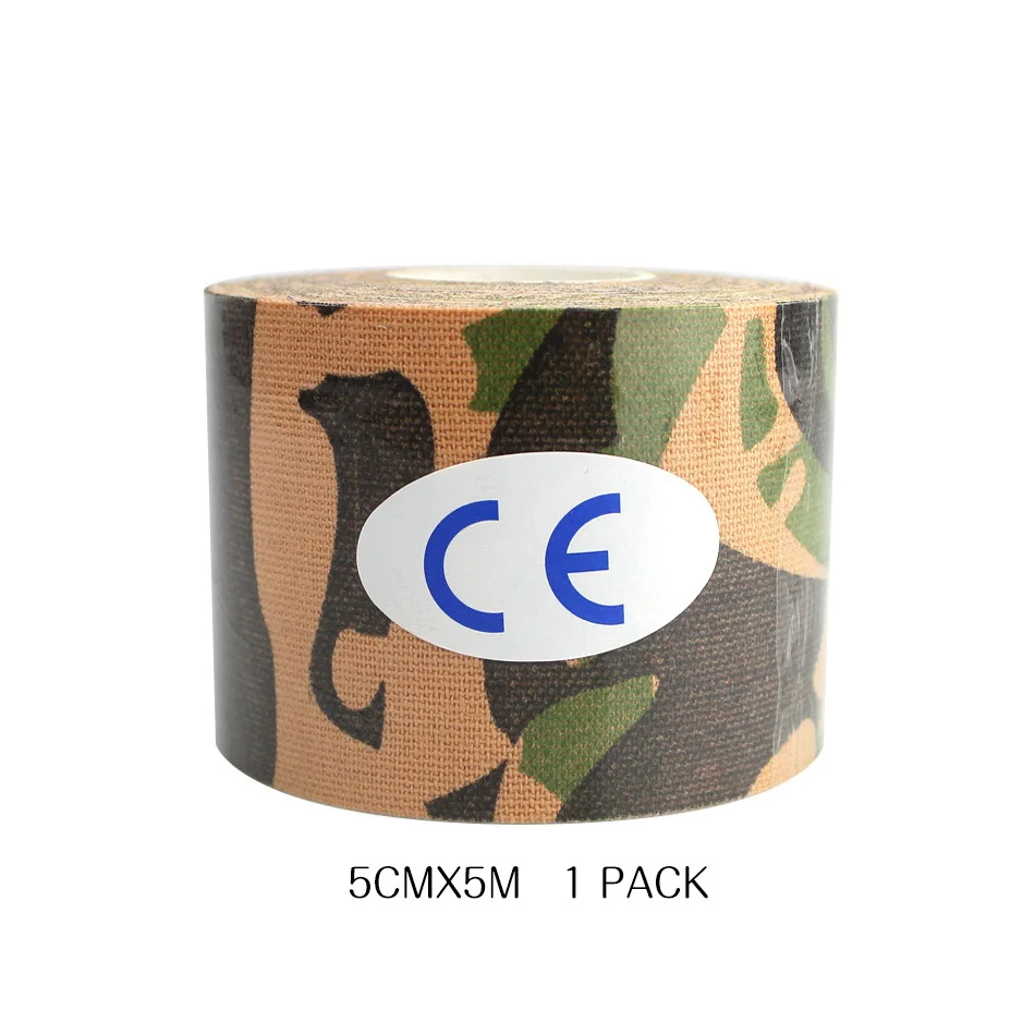 5x500cm Camo Кинезиологическая клейкая лента для безопасности и выживания, Спортивная мышечная лента, для кемпинга, путешествий, медицинский аварийный комплект SOS - Цвет: 5x500cm Camo