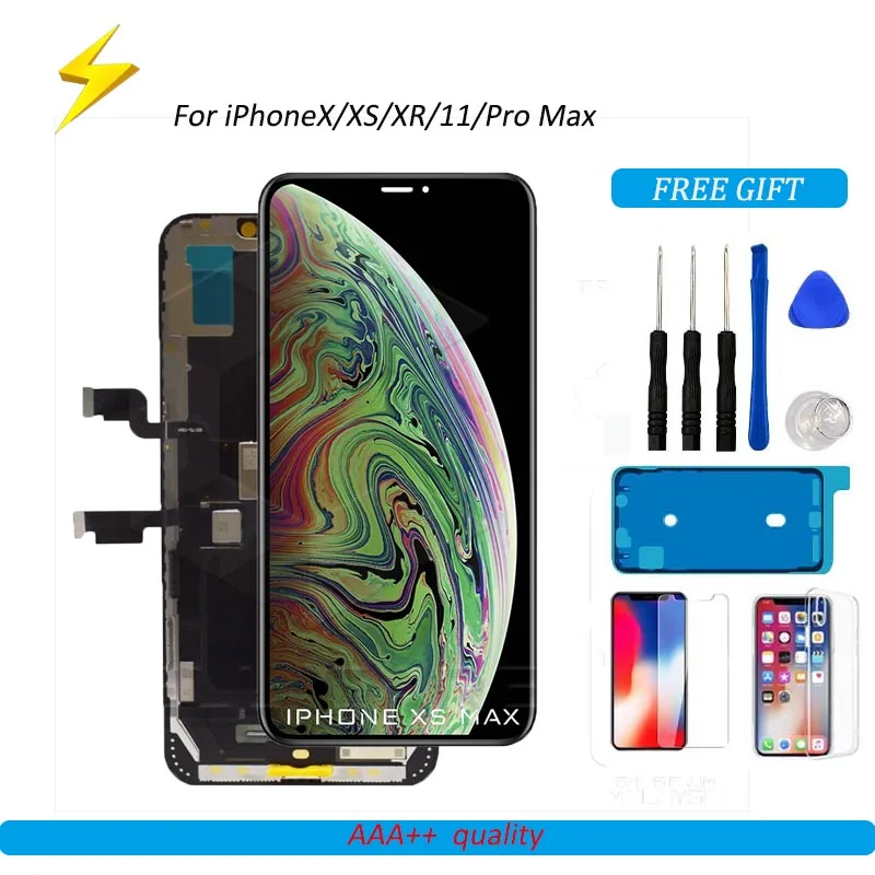 ЖК-дисплей для iPhone X XR XS Max OLED-экран замены 11Pro дисплей с 3D Touch 100% протестирован без