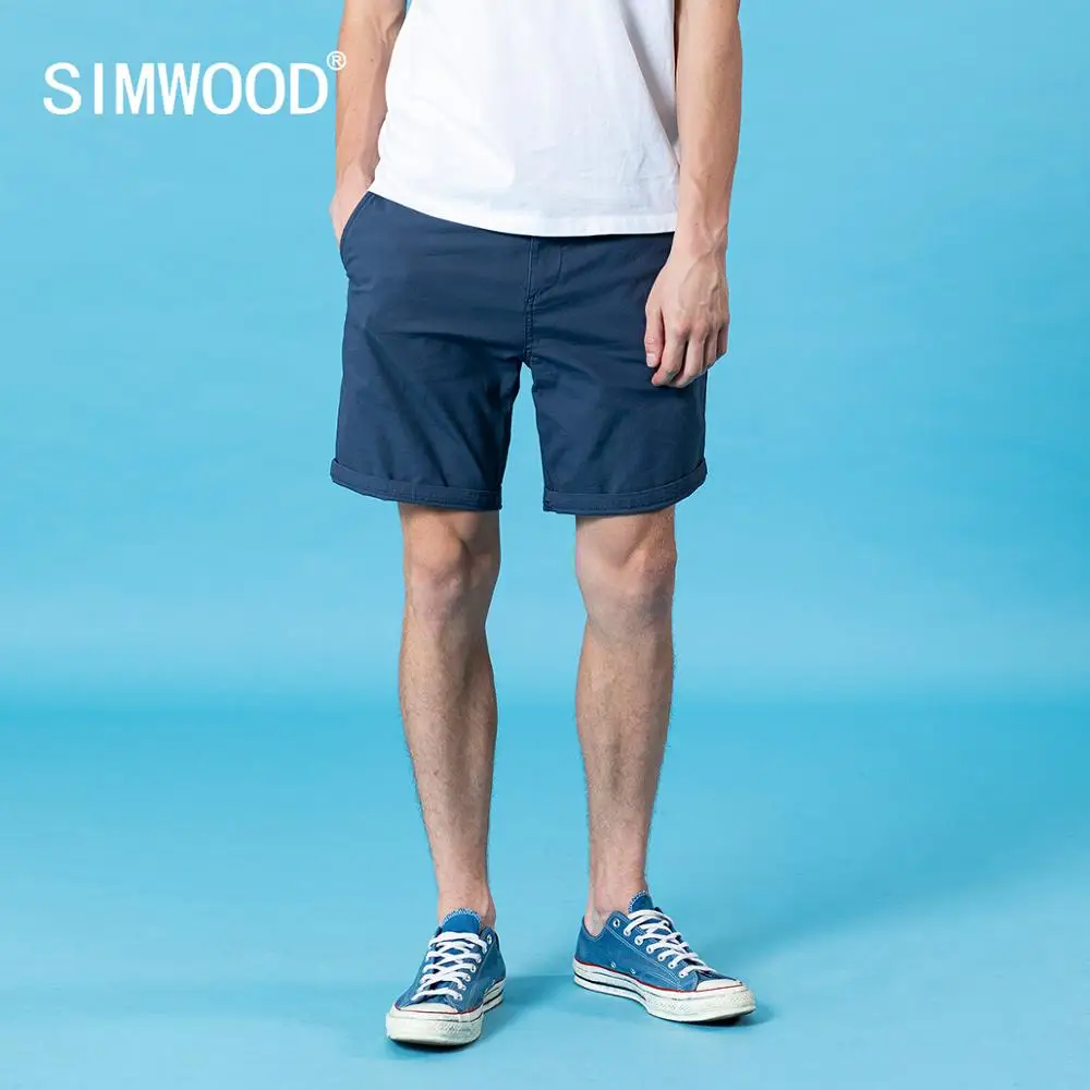 SIMWOOD pantalones cortos hombre, shorts clásicos hasta la rodilla, color sólido, alta calidad, talla grande, SJ130359, 2022|Pantalones cortos| - AliExpress