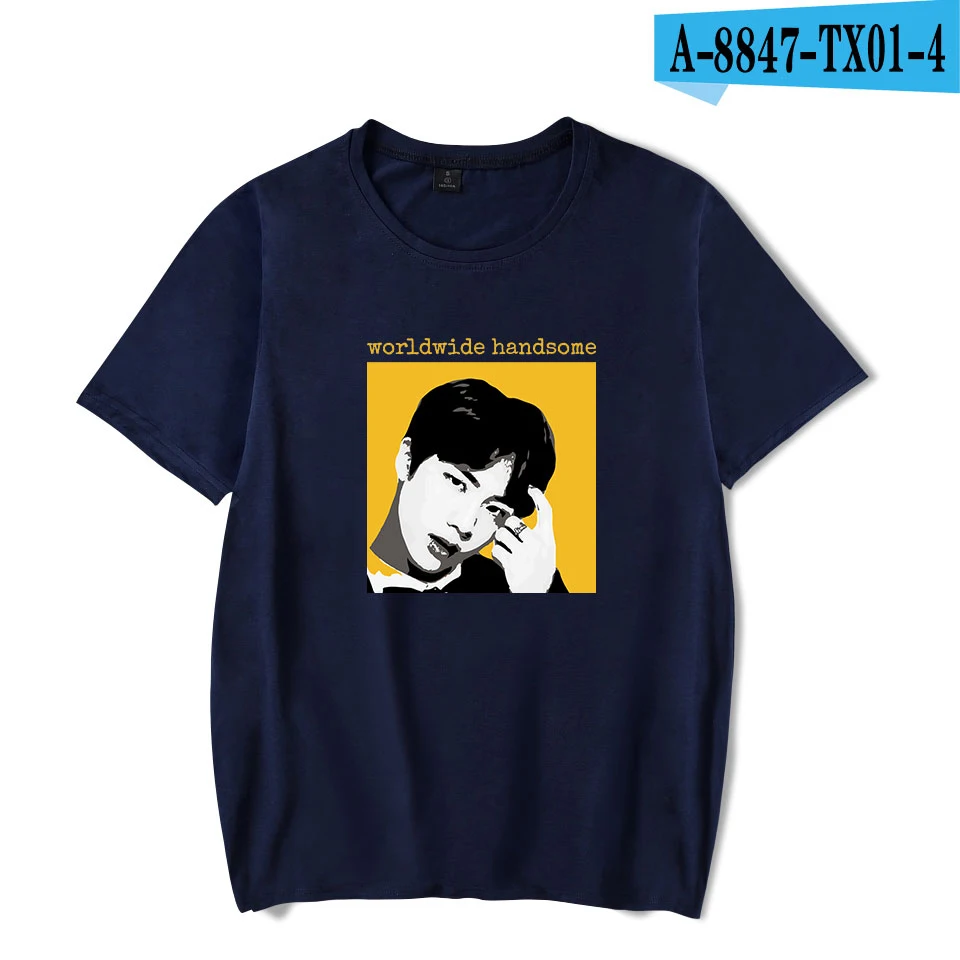 navy blue Мужская Футболка Kpop летние футболки женские футболки хип-хоп Уличная футболка повседневные топы с коротким рукавом Забавные футболки оптом - Цвет: navy blue