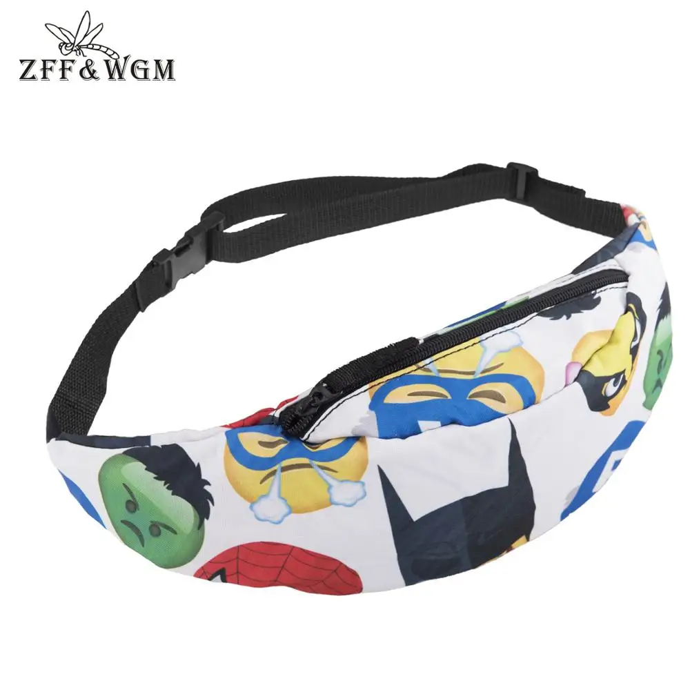 

ZFF&WGm 3D Print Motorcycle Waist Leg Bag For Women Casual Cross Body Bags Black Zipper Chest Bag For Men Luxury