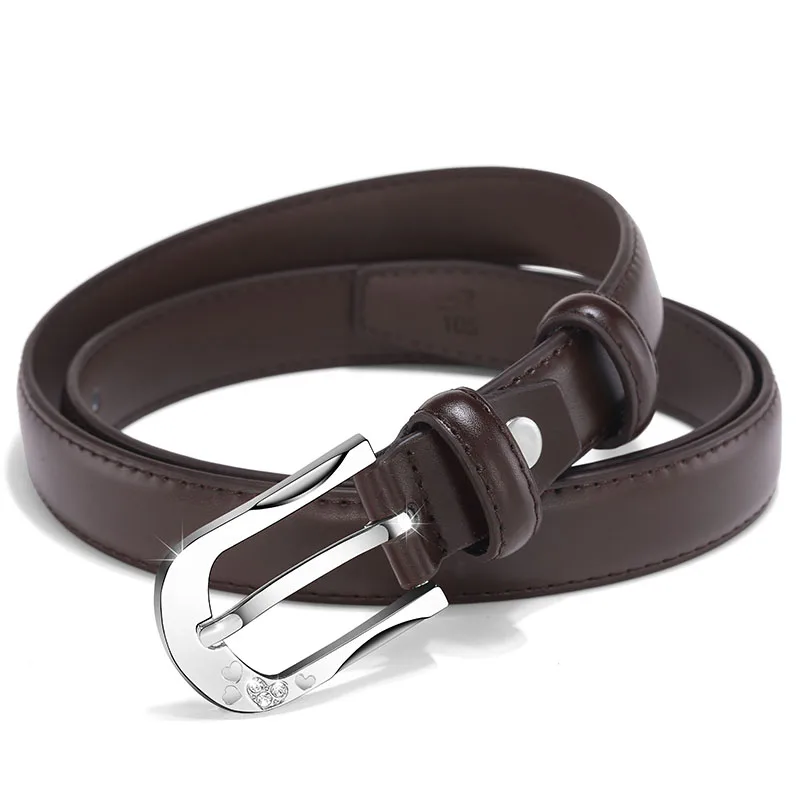 Silver buckle coffee Модные женские ремни в винтажном стиле из искусственной кожи с металлической пряжкой, пояс на талию, женский ремень, тонкий узкий тонкий - Цвет: Silver buckle coffee