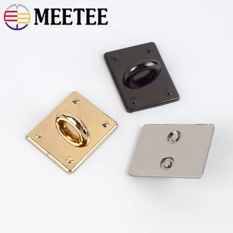 Квадратные металлические круглые D образные кольца Meetee боковые зажимы пряжки для