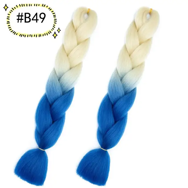 Jumbo Braiding Hair Extensions Kanekalon Braiding Hair 24 Inch Ombre Multiple Tone Colored Synthetic Hair for Women B49