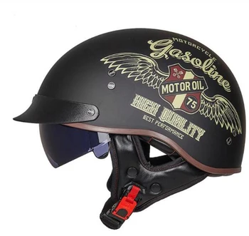 

Motorcycle Helmet DOT Certification Retro Moto Helmet Scooter Vintage Half Face Biker Motorbike Crash Moto Helmet Casco Moto