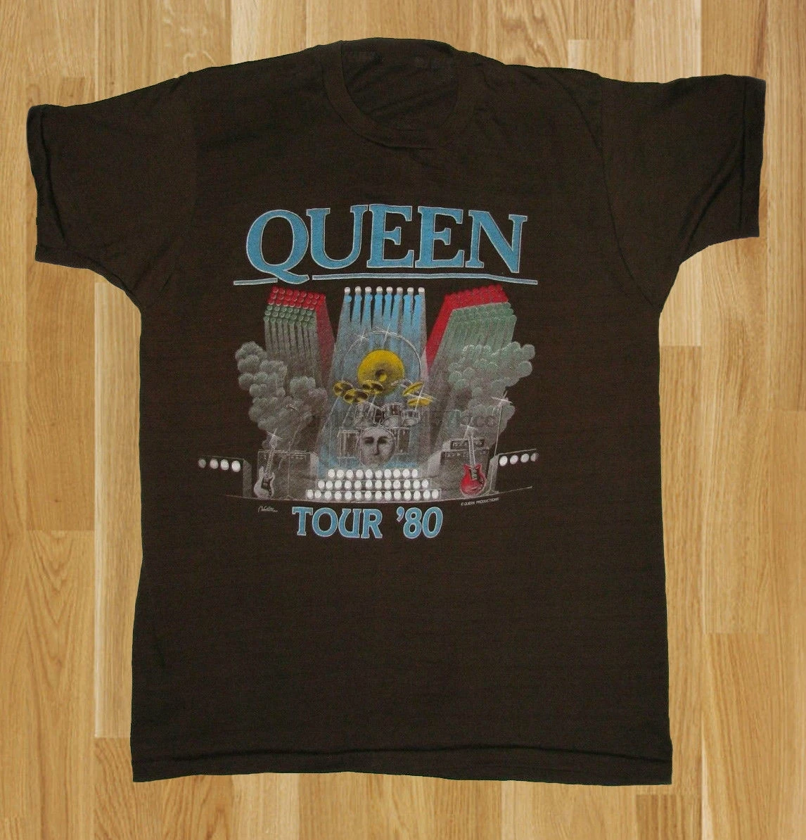 Винтажная Футболка queen Freddie Mercury 1980 рок группа концертный тур Rprint 100% хлопок модные