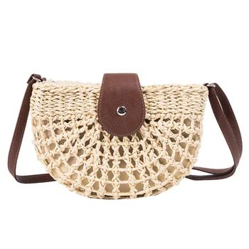 

ZZSLHL Handmade Rattan Woven Straw Bag Summer Beach Bag for Women 2020 Bohemia Messenger Crossbody Bags For Girls Daily Purse