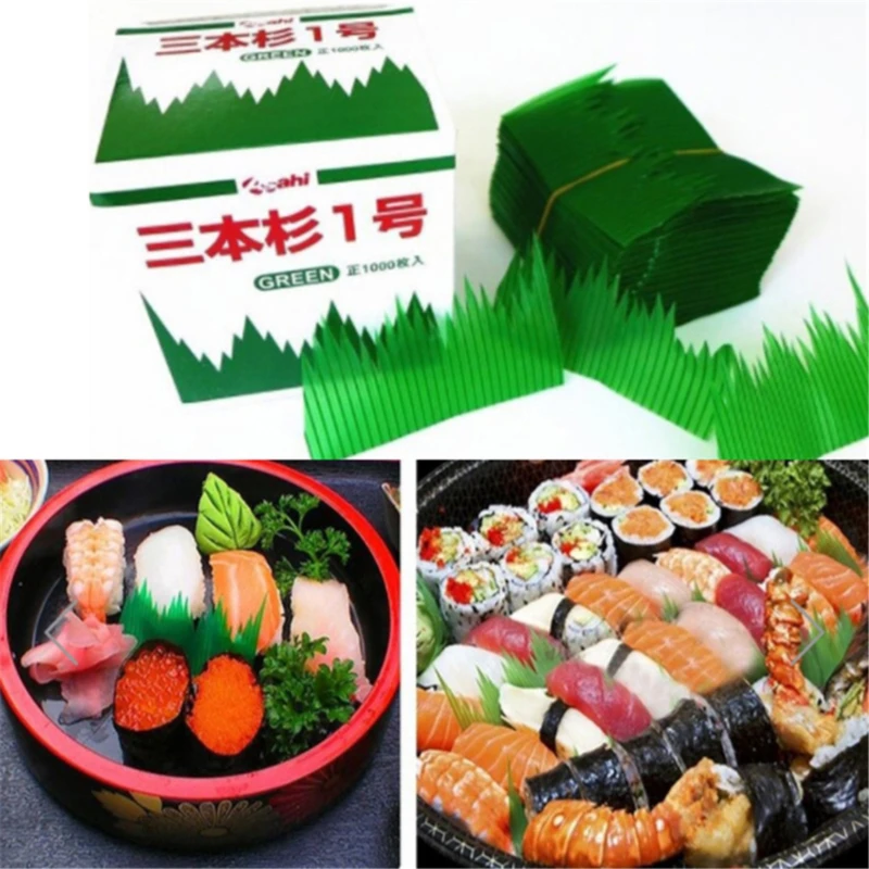1000pcs /Box Green Leaf Japanese Food Sushi Decoration Leaves Sushi