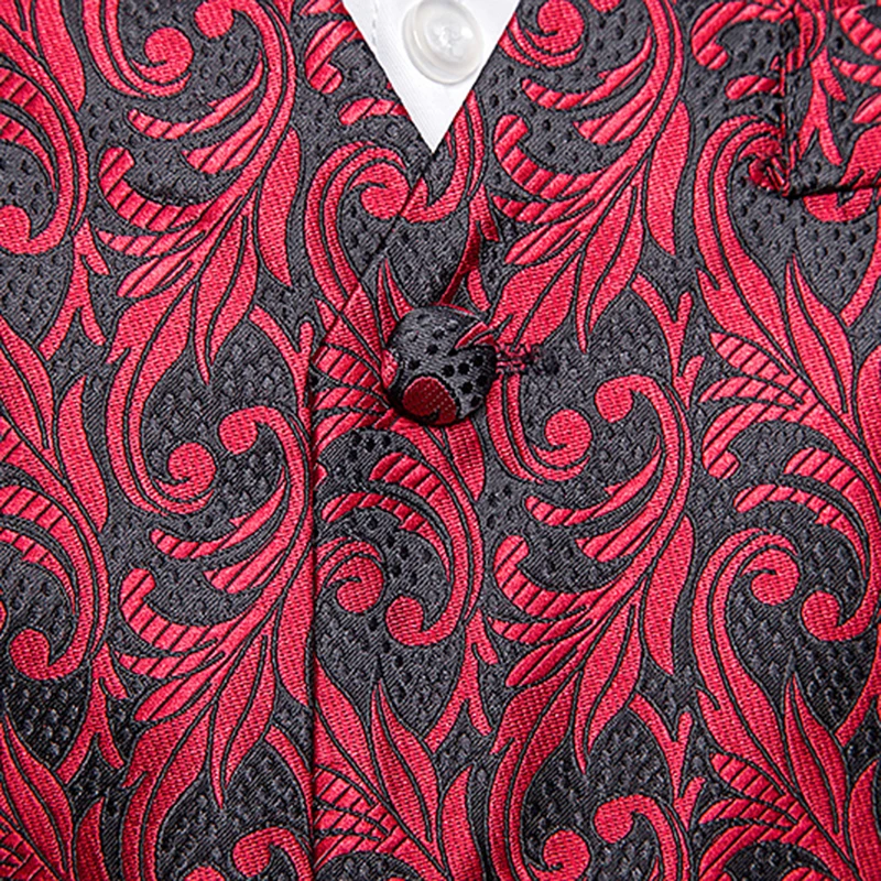 New arrival men smart casual suit Vest coat mens Flower leaf embroidery pattern vest Single-breasted design suit vest plus size
