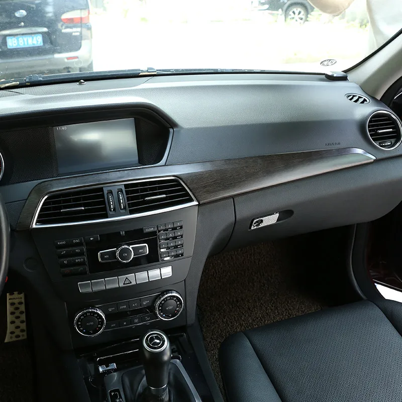 Для Mercedes Benz C Class W204 2010-2013 автомобиль ABS хром внутренняя центральная консоль Защитная панель Крышка отделка LHD аксессуары