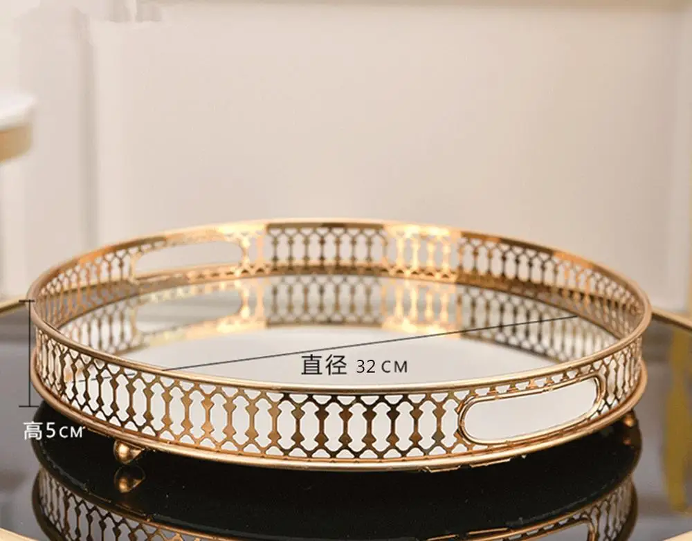 Скандинавский современный полый поднос для хранения косметики стеклянный