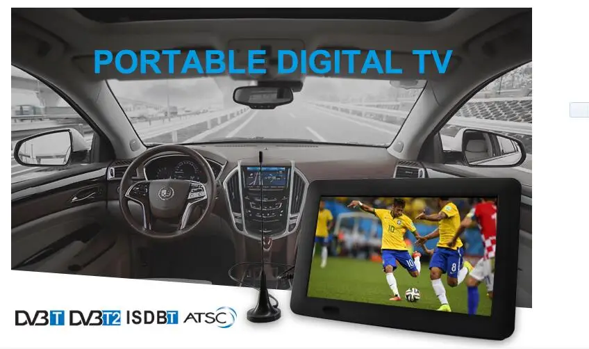  LEADSTAR 7 inch Portable Mini Tv Full Compatible With DVB-T2 H265/Hevc DVB-T/H264 Dolby Ac3 800x480