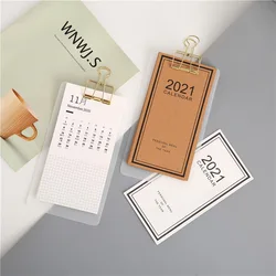 Calendrier mural en cuir blanc Simple et créatif, nouveauté 2021, série de couleurs, calendrier mural, double calendrier, Agenda annuel, organisateur, bureau 