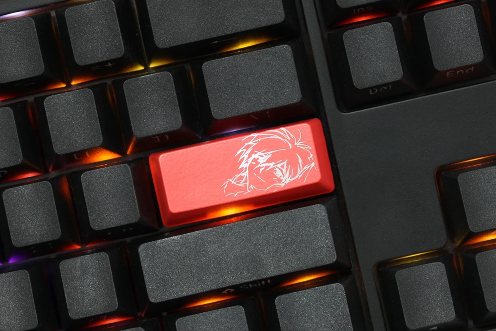 Новинка блеск через Keycap ABS Выгравированный блеск-через ЕВА АСУКА Ayanami shinikari Shinji черный красный введите заднее пространство для клавиатуры