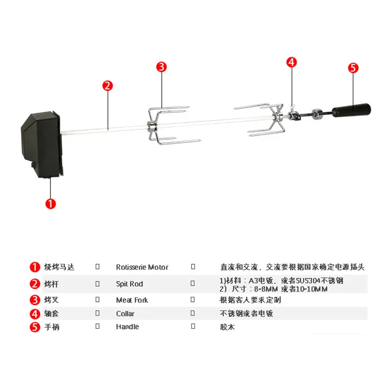 Автоматический гриль для барбекю Электрический мотор металлическая наружная