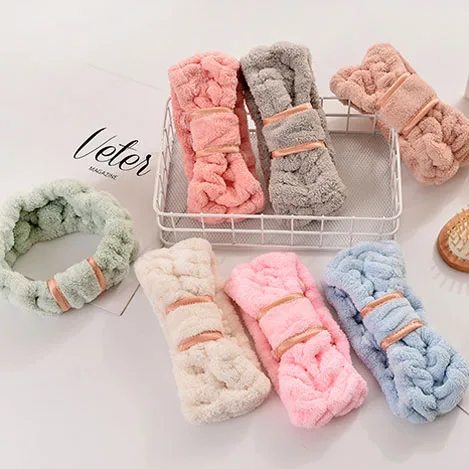 

Cat Coral Fleece Head Bands For Women Cute Soft Hair Bows Headband Hairbands Wash Face Make Up Turbans Bandage Girls Accessories