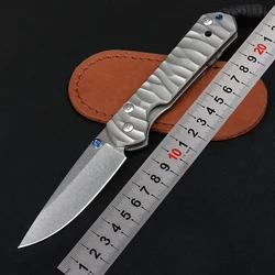 D2 aço de alta velocidade faca dobrável portátil faca sobrevivência ao ar livre alta dureza titanium lidar com facas caça tático bolso