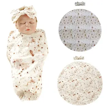 

Fashion Toddler Newborn Bibs Kids Baby Cotton 2Pcs Headband Soft Swaddle Blanket Wrap Towel Robe Sleepwear
