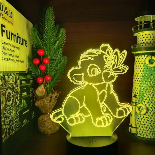 The Lion King Simba Figure 3D Illusion Night Light: A Magical Addition to Kids Bedrooms