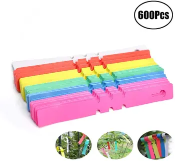 

Lvcky 600Pcs Plastic Plant Tree Tags Nursery Garden Labels 2x20cm Wrap Around Plant Hanging Tags, 6-Color