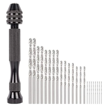 

26Pcs Hand Drill Bits Set Woodworking Hand Mini Drill for Model Resin Jewelry 83XF
