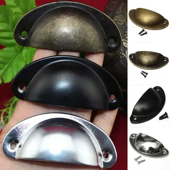 

1pcs Kitchen Cupboard Door Cabinet Knob Drawer Furniture Antique Shell Pull Handle Cabinet Pulls