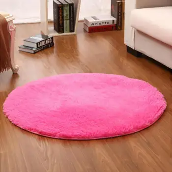

120cm Round Fluffy Soft Rug Anti-Slip Floor Mat Carpet Cushion Children Baby Playmat for living room Bedroom Decor
