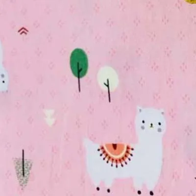 pink Хлопок саржа мультфильм синий розовый желтый милый Альпака Дерево Ткань Детская кроватка палатка постельные принадлежности простыни ручной работы одежда домашний Декор Ремесло - Цвет: pink
