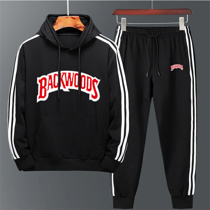 

fashion brand Men's Set Fleece Hoodie Pant Thick Warm Tracksuit Sportswear Hooded Track Suits Male Sweatsuit Tracksuit custom