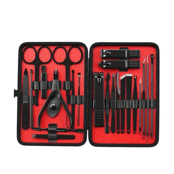 

23PCS Stainless Steel Manicure Pedicure Kit Facial Care Set Nail Clipper Nail Cutter with Portable Case Professional Nail Tools