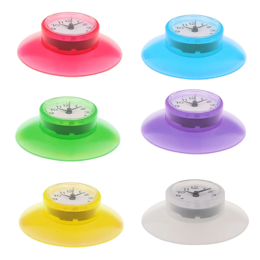 Waterproof Wall/Mirror/Glass/Fridge Sucker Cup Clock Bathroom Kitchen Shower Bath Wall Clock for Home Decoraion